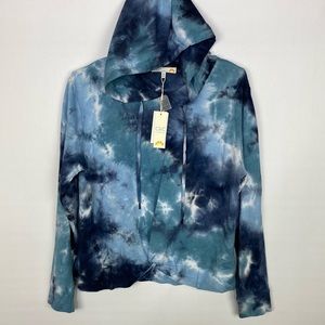 C&C Hoodie M Indigo Tonal Tie Dye Twist Front NEW